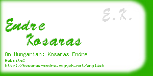 endre kosaras business card